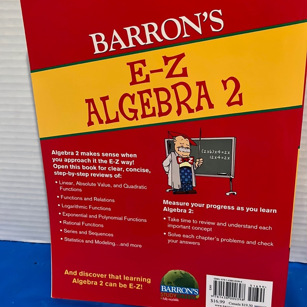 Barons E-Z Algebra 2 Book - Picture 2 of 5
